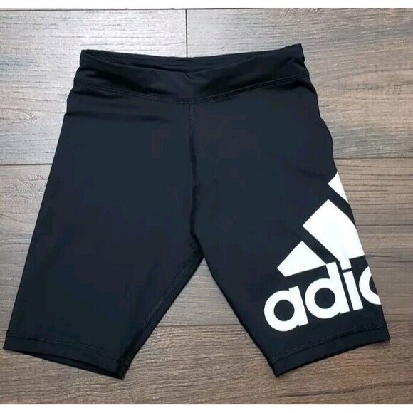 Adidas Girl's Bike Style Shorts Size M (10-12) Black - Picture 1 of 4